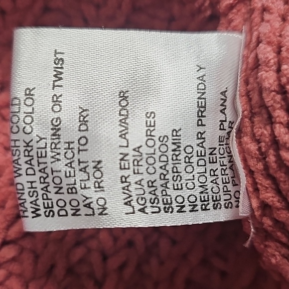 Poof! Pink Hooded Sweater Chenille Chunky Knit, Womens Medium - Picture 6 of 6